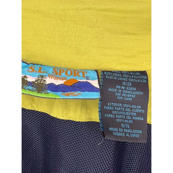 S.L. Sport Womens Reversible Blue & Green Windbreaker Jacket Size 18/20 - Picture 6 of 7
